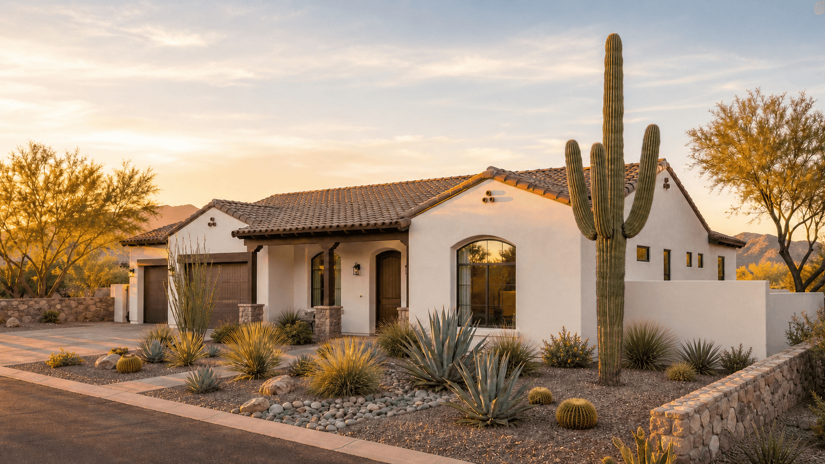 Arizona home at sunset